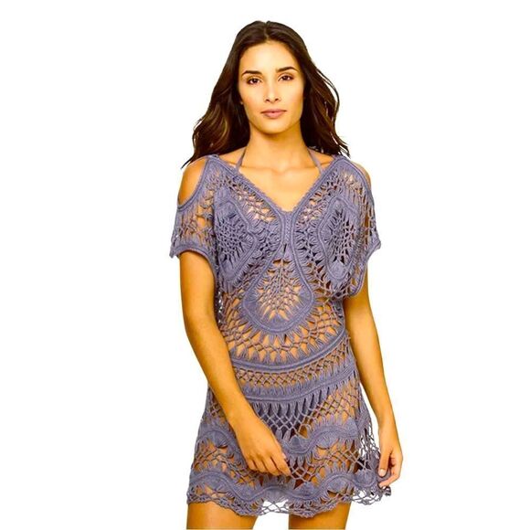 Pilyq Amethyst Crochet Tunic Cover Up Size XS/S - Picture 1 of 9